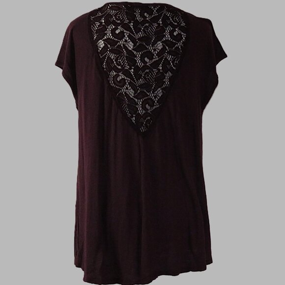 Chloe K Women's Pullover Cap Sleeve Blouse with Laced Back Size M (C422) - Picture 5 of 6